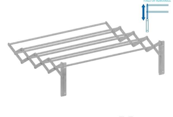 Uscator pliabil din aluminiu cu suporti detasabili - 8x100